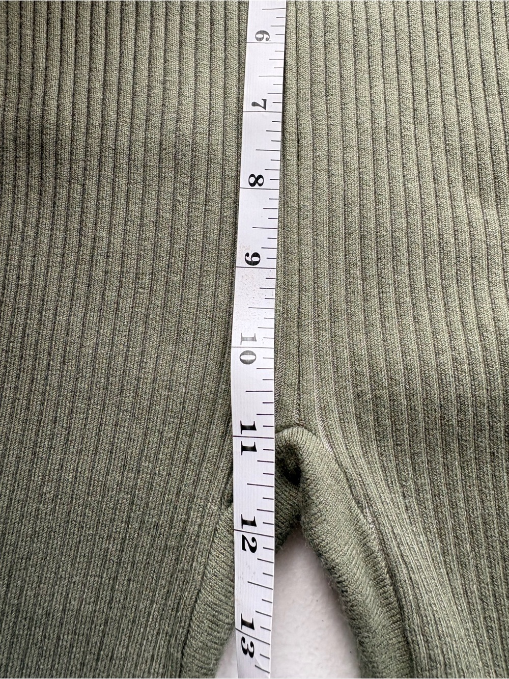 Lunya Cozy Cotton Silk Ribbed Leggings Olive Green High Waist Size Medium - Picture 10 of 10